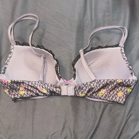 Victoria's Secret Gray and Pink Very Sext Push up Bra with Textured Pattern 34C - Picture 5 of 6